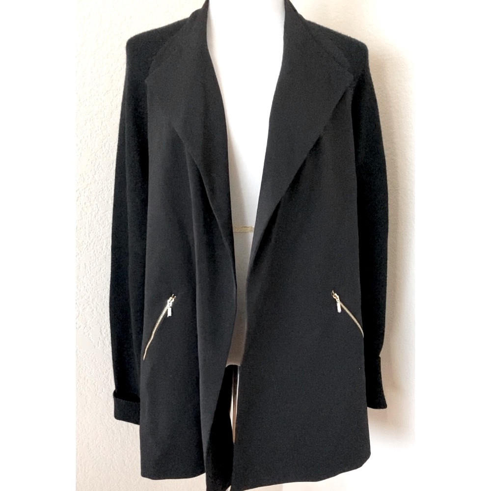 Calvin Klein black jacket open front evening wear jacket light coat jacket